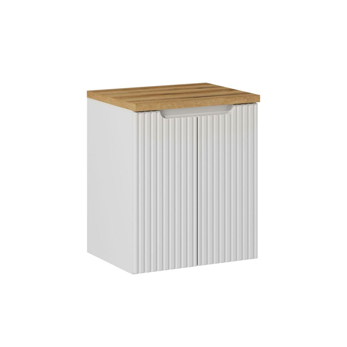 Mueble bajo lavabo 50cm 2 puertas encimera riva blanco y madera