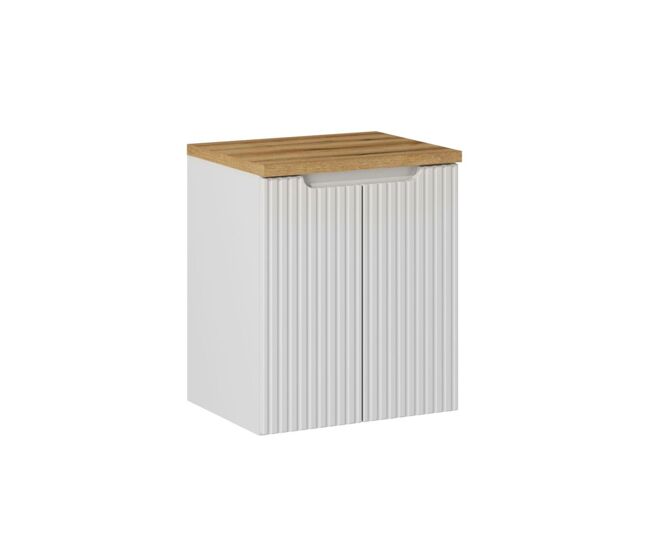 Mueble bajo lavabo 50cm 2 puertas encimera riva blanco y madera