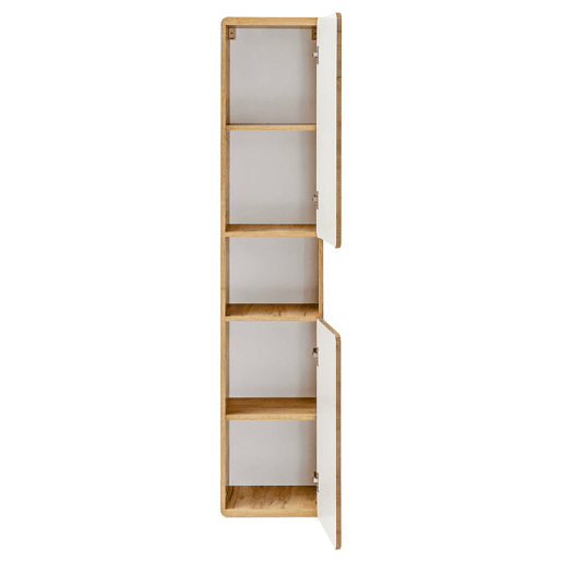 Conjunto móvel lavatório simples 80cm e coluna Arun Madeira