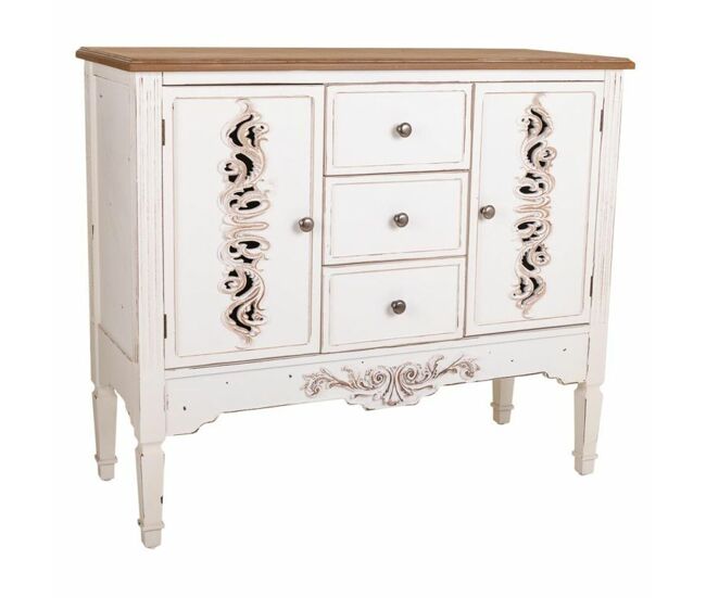 Aparador alexandra house living blanco madera de abeto madera mdf 40 x 86 x 100 cm