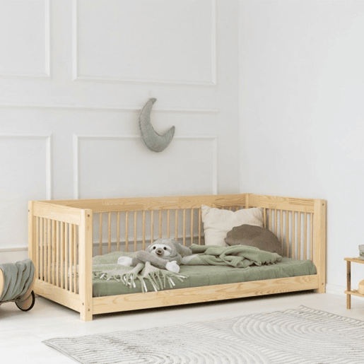 Banco cama 90x190 com base de ripas Perrine Madeira Banco cama 90x190 com base de ripas Perrine Madeira