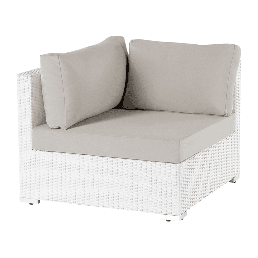Conjunto de sofás de jardim de canto 4 lugares SANO à direita Branco