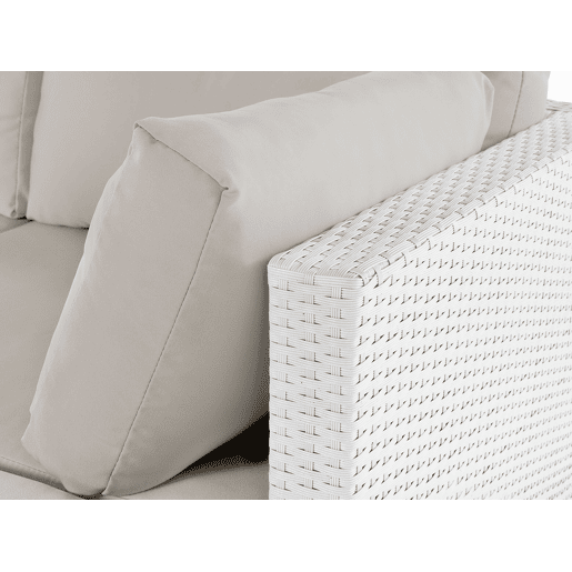 Conjunto de sofás de jardim de canto 4 lugares SANO à direita Branco