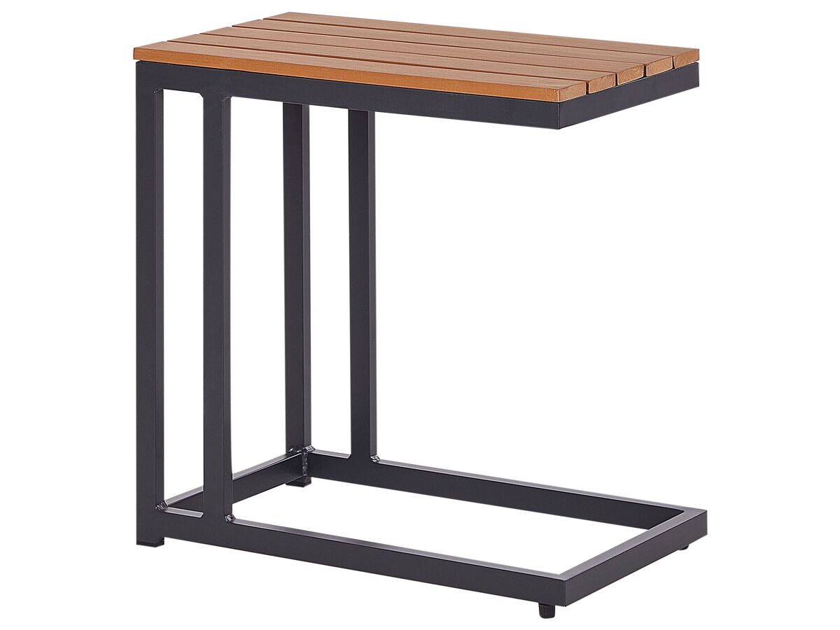 Beliani Mesa de jardín MESSINA 60x35 Negro/ Madera