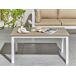 Beliani Mesa de jardín MESSINA 96x52 Beliani Mesa de jardín MESSINA 96x52 Blanco/ Madera