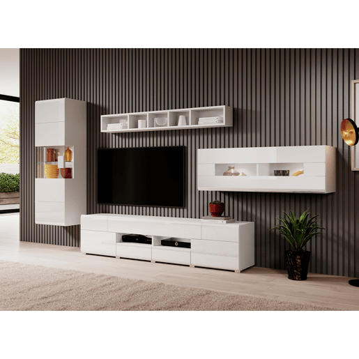 Vitrine mural 1 porte com LED Jules Branco