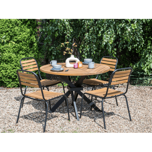 Mesa de refeição de jardim LISSONE 110 cm 110 cm Madeira de acácia Castanho