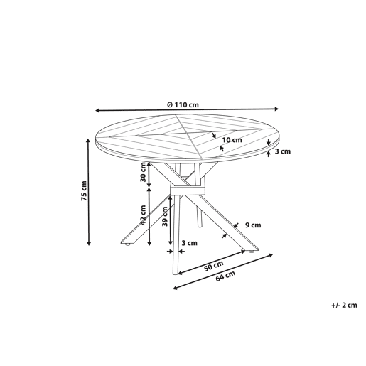 Mesa de refeição de jardim LISSONE 110 cm 110 cm Madeira de acácia Castanho