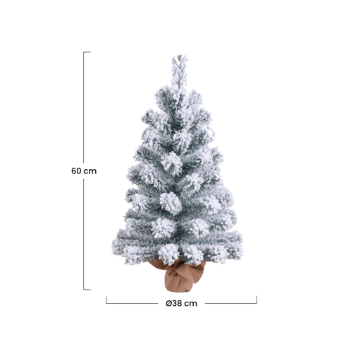 Mini Árvore de Natal Decorativa Verde Nevado 60x38cm 7house