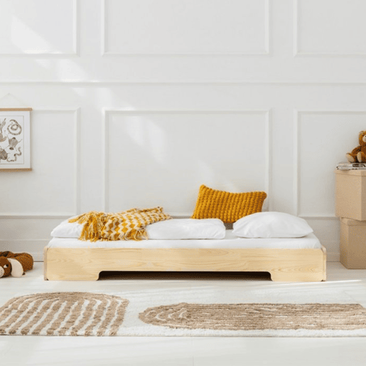 Cama de chão 90x200 base de ripas incluída Léna Bois