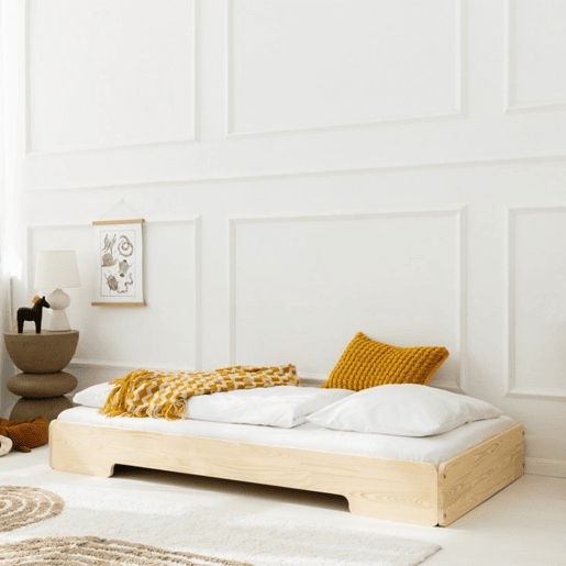 Cama de chão 90x200 base de ripas incluída Léna Bois