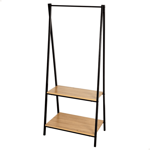 Max Home Roupa burro madeira e aço 2 prateleiras 64x40x150 cm