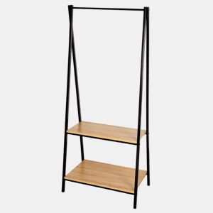 Max Home Roupa burro madeira e aço 2 prateleiras 64x40x150 cm
