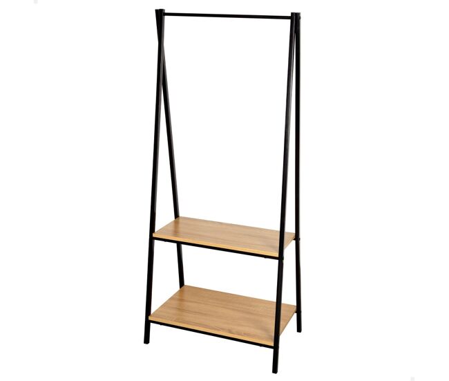 Max home burro ropa madera y acero 2 estantes 64x40x150 cm