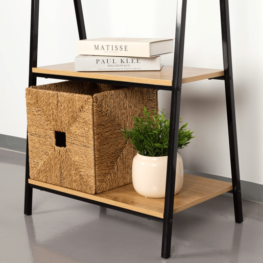 Max Home Roupa burro madeira e aço 2 prateleiras 64x40x150 cm