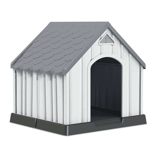 Casota para cão em resina pretacinza 92x87x91cm 7house