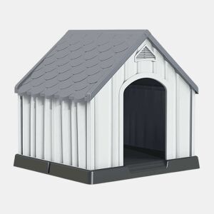 Casota para cão em resina pretacinza 92x87x91cm Thinia Home