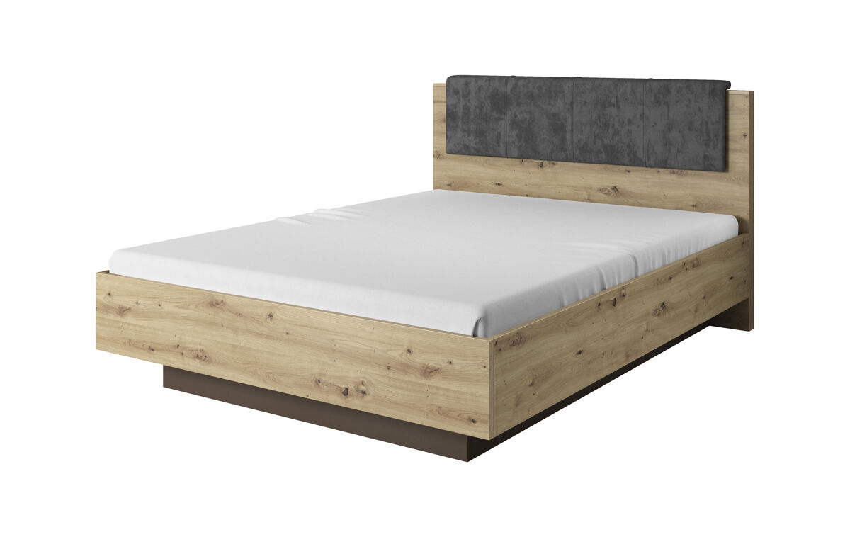 ESTRUCTURA DE CAMA ARCADE 165x211 Gris/ Madera