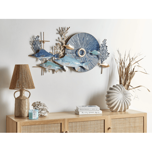Decoração de parede Peixe BARIUM Metal 48 cm Azul