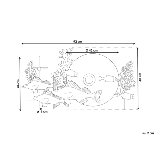 Decoração de parede Peixe BARIUM Metal 48 cm Azul