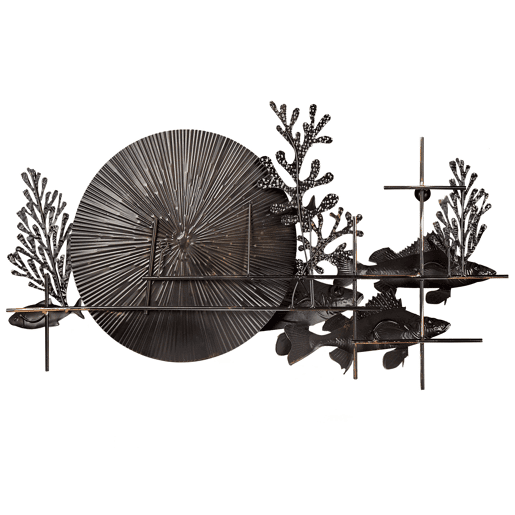 Decoração de parede Peixe BARIUM Metal 48 cm Azul