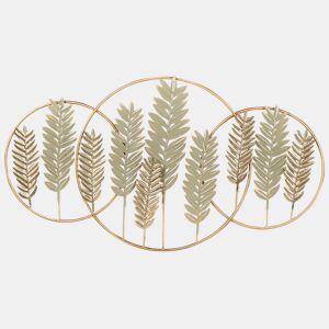Decoração de parede Folha COPERNICIUM Metal 50 cm Dourado