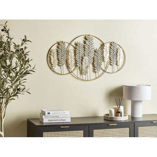 Decoração de parede Folha COPERNICIUM Metal 50 cm Dourado