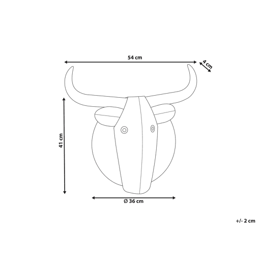 Decoração de parede Touro ERBIUM Metal 41 cm Cinzento