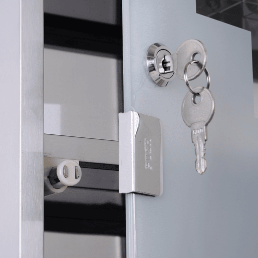 HOMCOM Armário de remédios de aço inoxidável montado na parede com 3 prateleiras com 2 chaves 30x18x50 cm prata