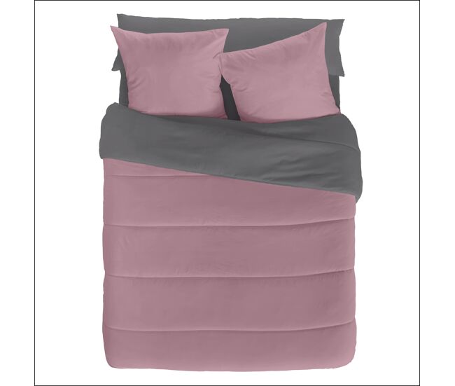 Naturals - edredón bicolor cama 180 - microfibra poliéster - 300 gr - fabricado en españa - rosa viejo/l.808-gris