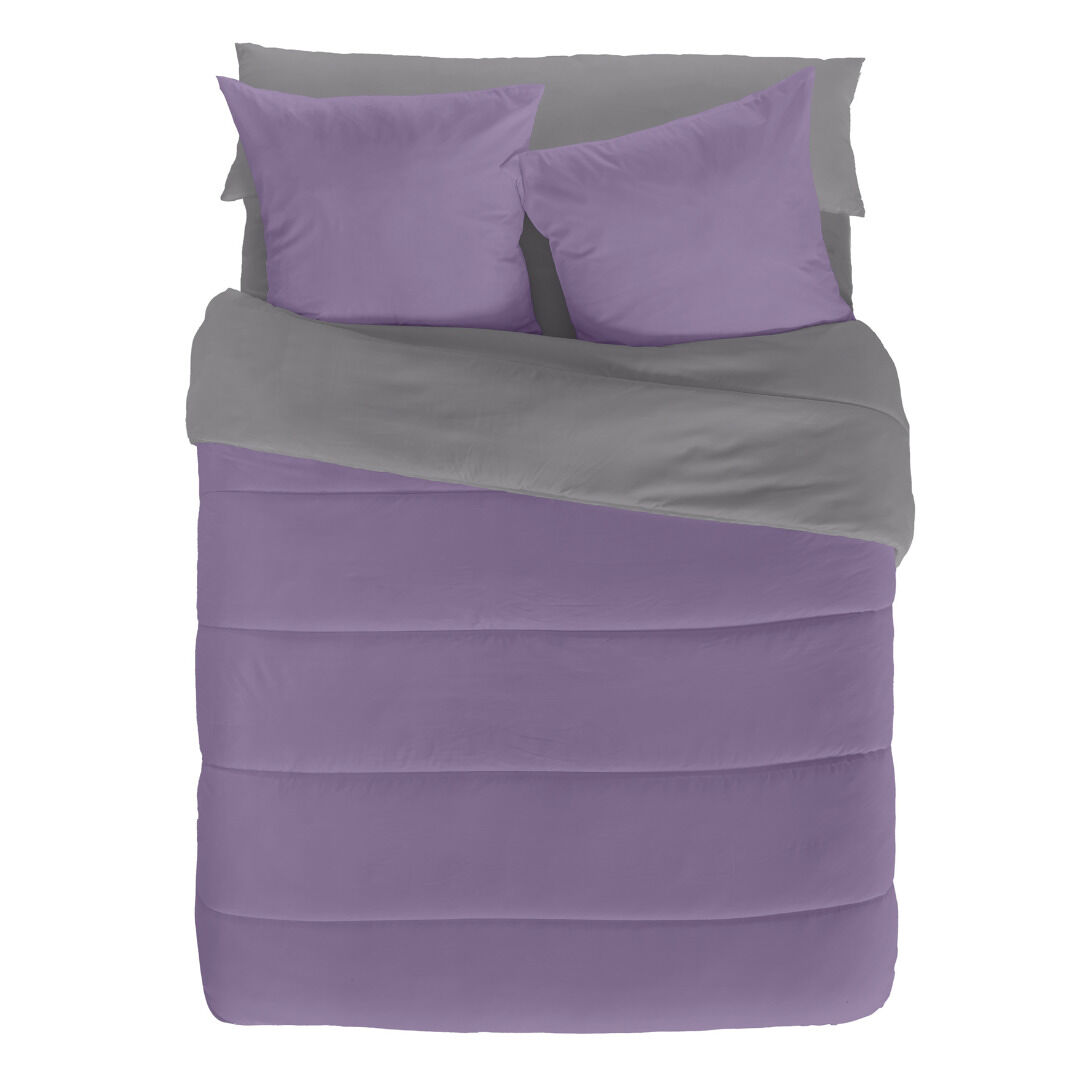 Naturals - edredón bicolor cama 135/150- microfibra poliéster - 300 gr - fabricado en españa - l.312 violeta/l.807 gris