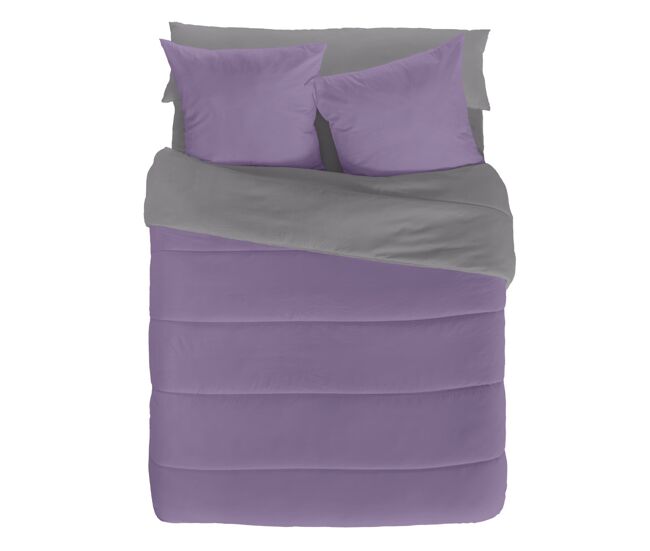 Naturals - edredón bicolor cama 135/150- microfibra poliéster - 300 gr - fabricado en españa - l.312 violeta/l.807 gris
