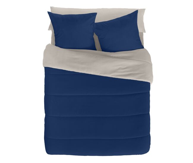 Naturals - edredón bicolor cama 180 - microfibra poliéster - 300 gr - fabricado en españa - azul 1/l198 piedra