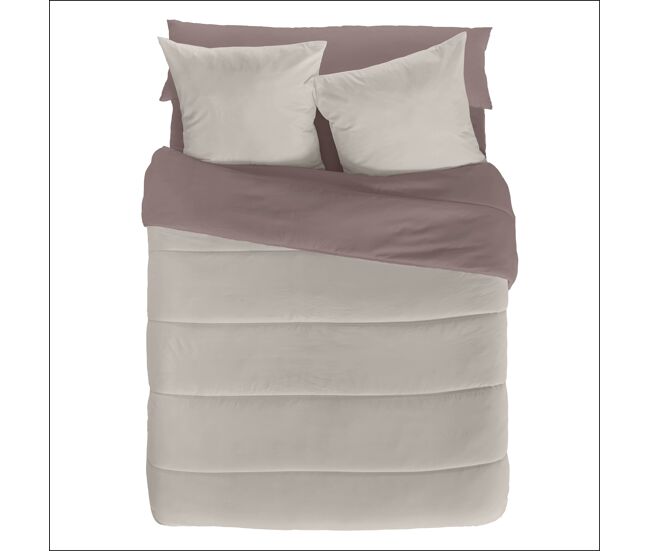 Naturals - edredón bicolor cama 135/150- microfibra poliéster - 300 gr - fabricado en españa - topo/l.198 piedra