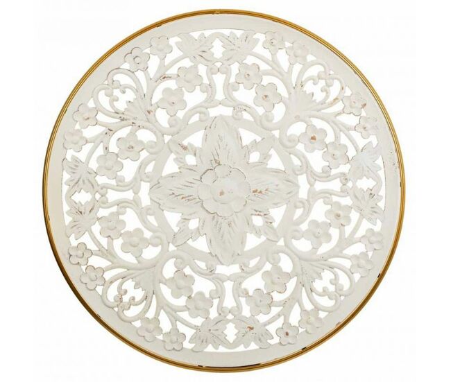 Decoración de pared alexandra house living blanco metal madera mdf 3 x 87 x 87 cm