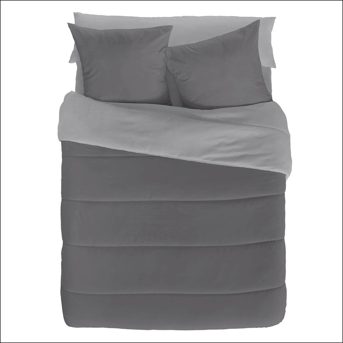 Naturals - edredón bicolor cama 135/150- microfibra poliéster - 300 gr - fabricado en españa - gris/gris claro