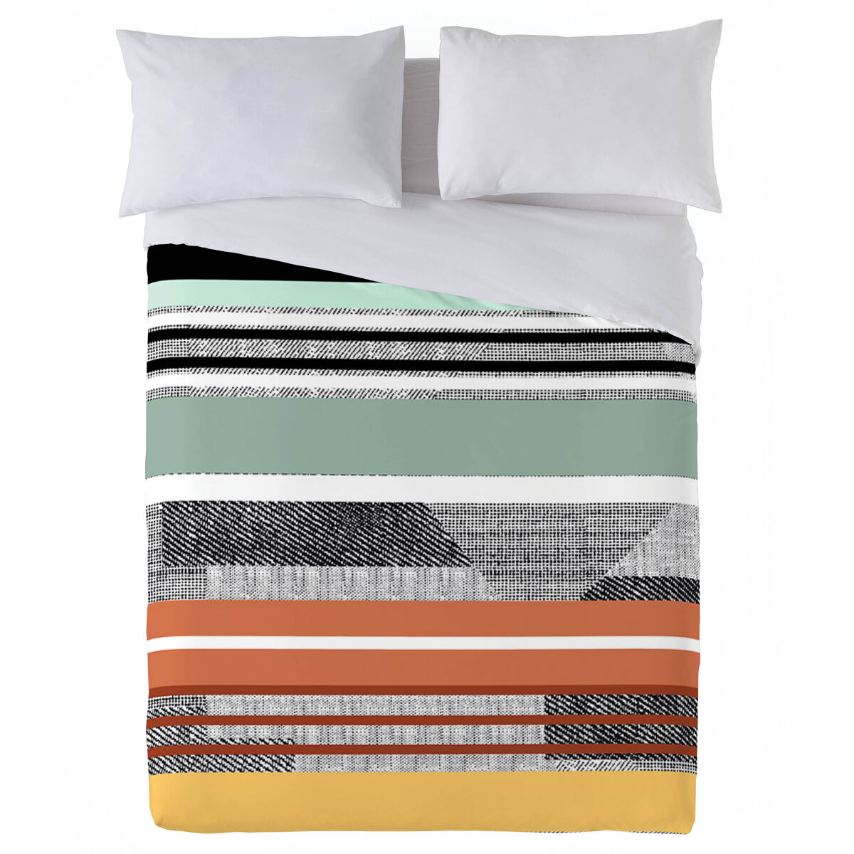 Naturals - funda nórdica estampada cama 180 - algodón extra suave - incluye 1 o 2 fundas de almohada - denim