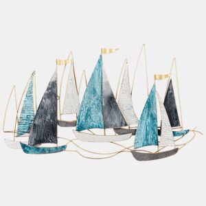 Decoração de parede Navio BOHRIUM Metal 50 cm Azul