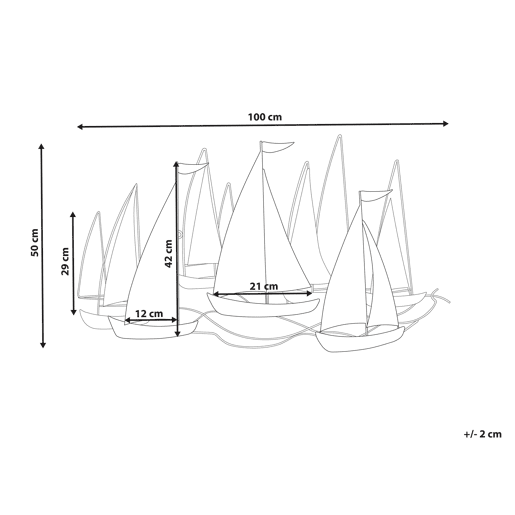 Decoração de parede Navio BOHRIUM Metal 50 cm Azul