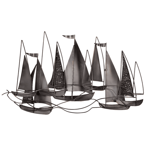 Decoração de parede Navio BOHRIUM Metal 50 cm Azul
