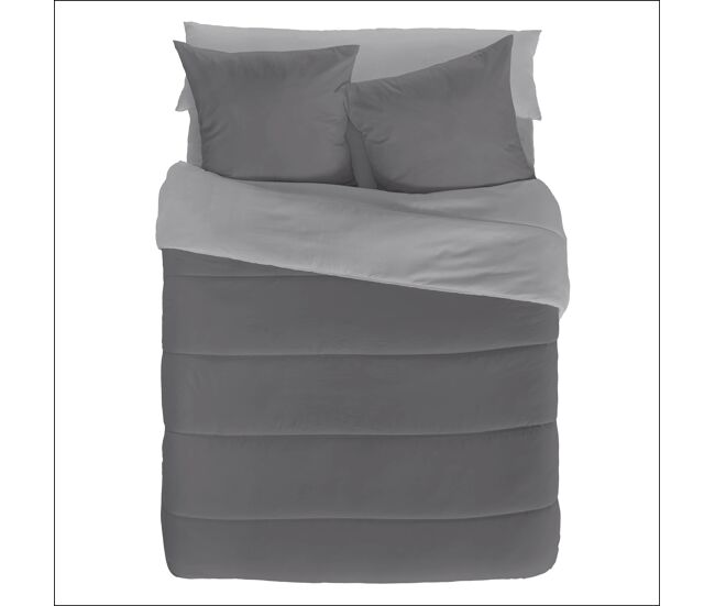 Naturals - edredón bicolor cama 180 - microfibra poliéster - 300 gr - fabricado en españa - gris/gris claro