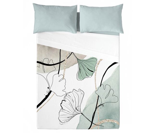 Naturals - juego de sábanas estampadas 3 piezas cama 135 - algodón extra suave - incluye sábana encimera + 1 funda de almohada + 1 sábana bajera-