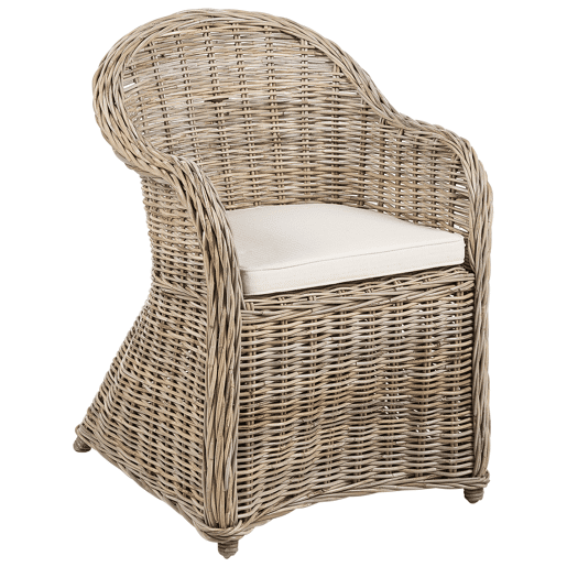 Conjunto de 2 cadeiras de jardim em rattan natural SUSUA II