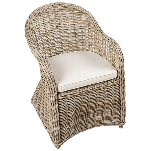 Conjunto de 2 cadeiras de jardim em rattan natural SUSUA II