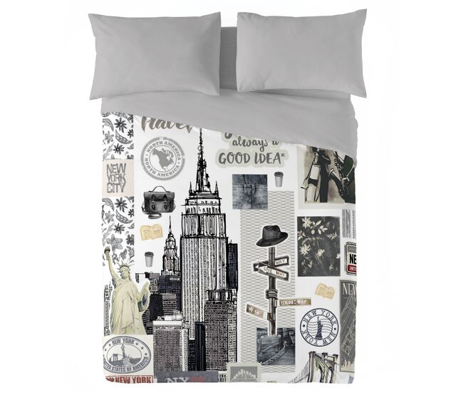 Naturals - funda nórdica estampada cama 90 - algodón extra suave - incluye 1 o 2 fundas de almohada - ny travel