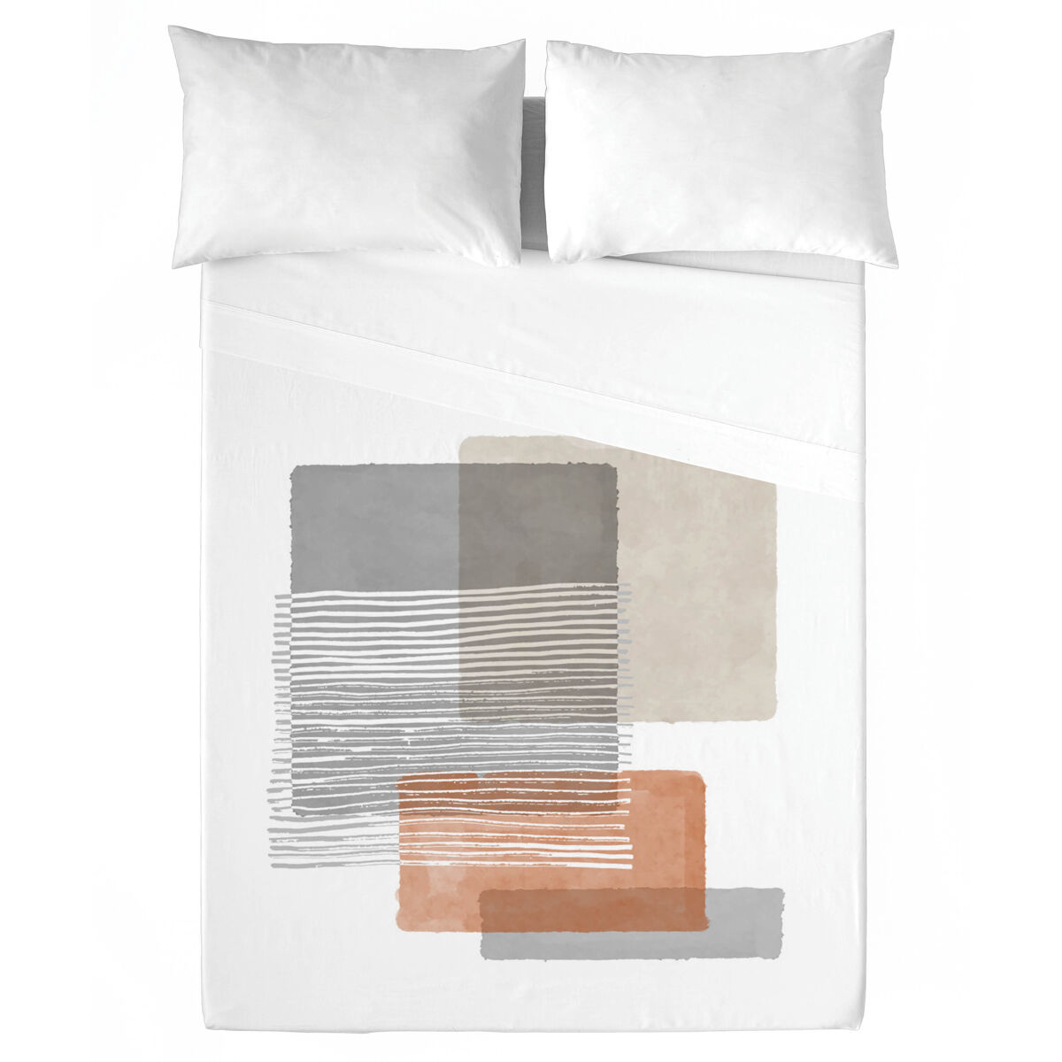 Naturals - juego de sábanas estampadas 4 piezas cama 180 - algodón extra suave - incluye sábana encimera + 2 fundas de almohada + 1 sábana bajera- fabricado en españa - fibi 2b