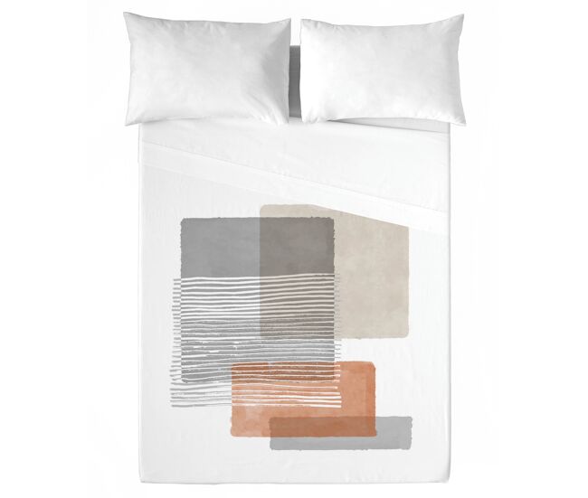 Naturals - juego de sábanas estampadas 4 piezas cama 180 - algodón extra suave - incluye sábana encimera + 2 fundas de almohada + 1 sábana bajera- fabricado en españa - fibi 2b