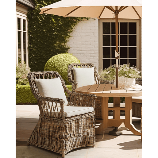 Cadeira de jardim em rattan natural MAROS II