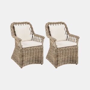 Conjunto de 2 poltronas de jardim em rattan natural MAROS II