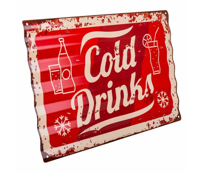 Placa de pared alexandra house living cold drink hierro 59 x 1 x 40 cm